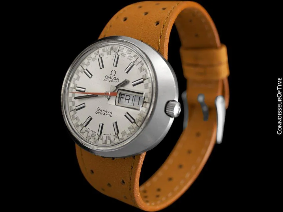 1960's Omega Dynamic Vintage Mens Watch with Racing Dial, Automatic, Day Date - Stainless Steel