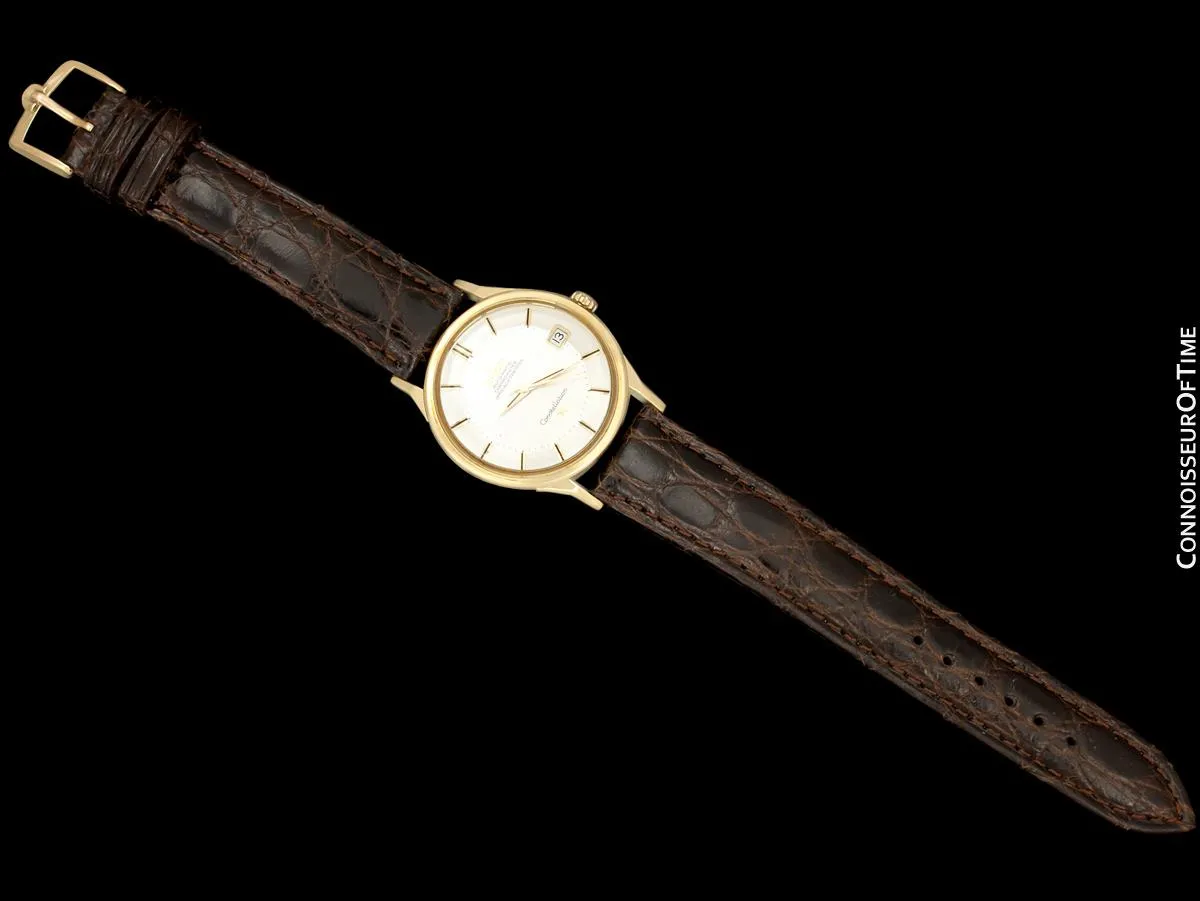 1965 Omega Vintage Mens Pie Pan Dial Constellation, Automatic, Date - 14K Gold
