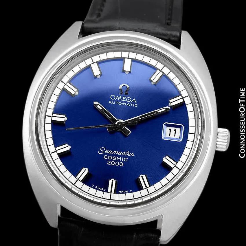1970's Omega Seamaster Cosmic 2000 Vintage Retro Mens Dive Watch, Date - Stainless Steel