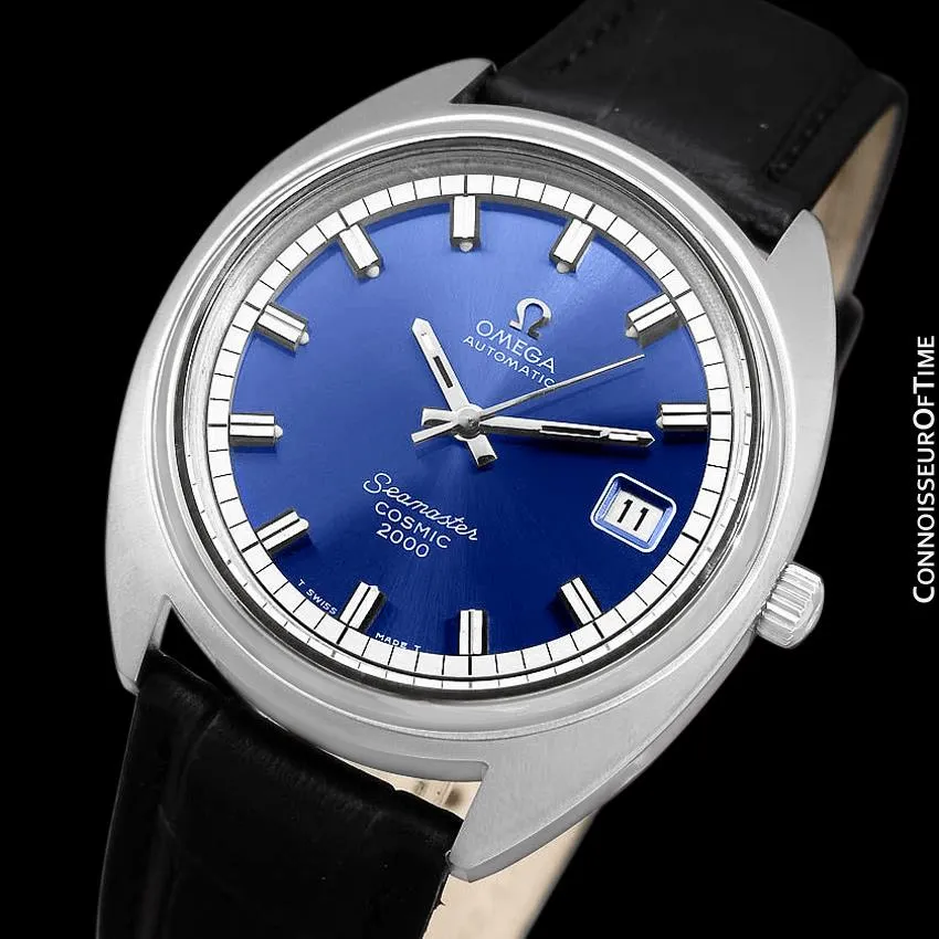 1970's Omega Seamaster Cosmic 2000 Vintage Retro Mens Dive Watch, Date - Stainless Steel