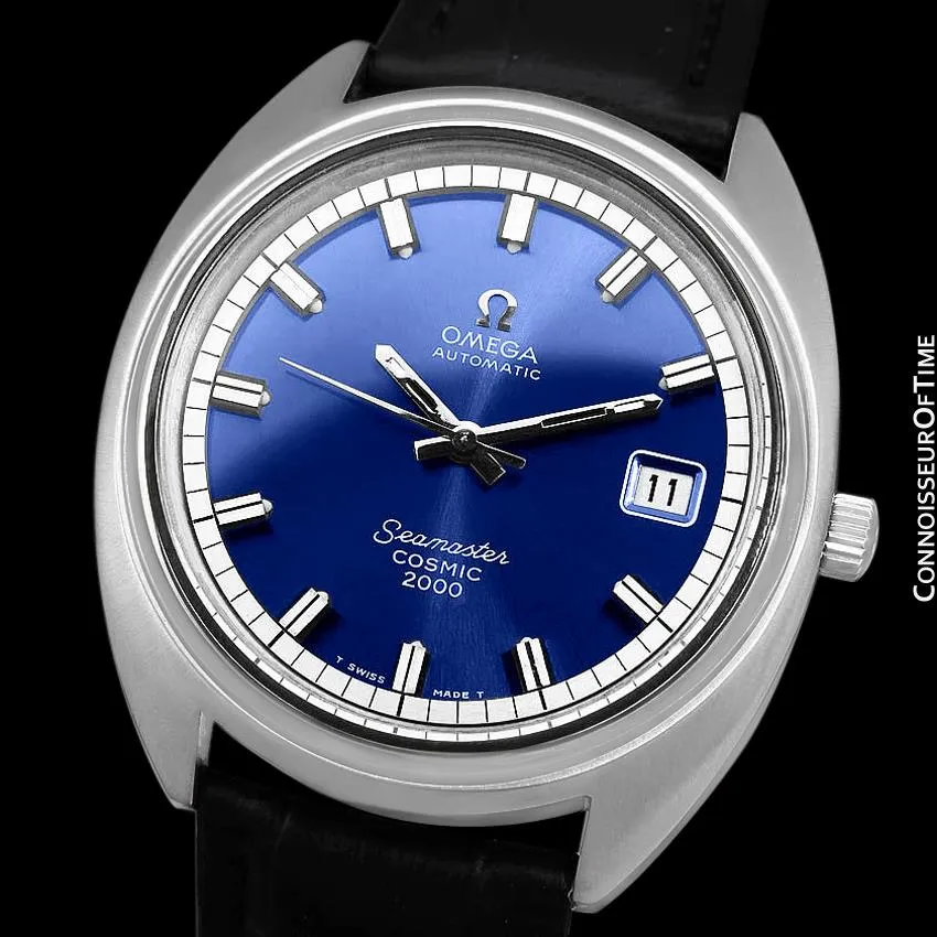 1970's Omega Seamaster Cosmic 2000 Vintage Retro Mens Dive Watch, Date - Stainless Steel