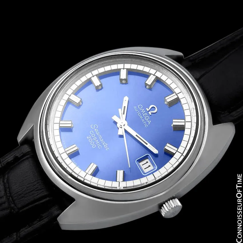 1970's Omega Seamaster Cosmic 2000 Vintage Retro Mens Dive Watch, Date - Stainless Steel