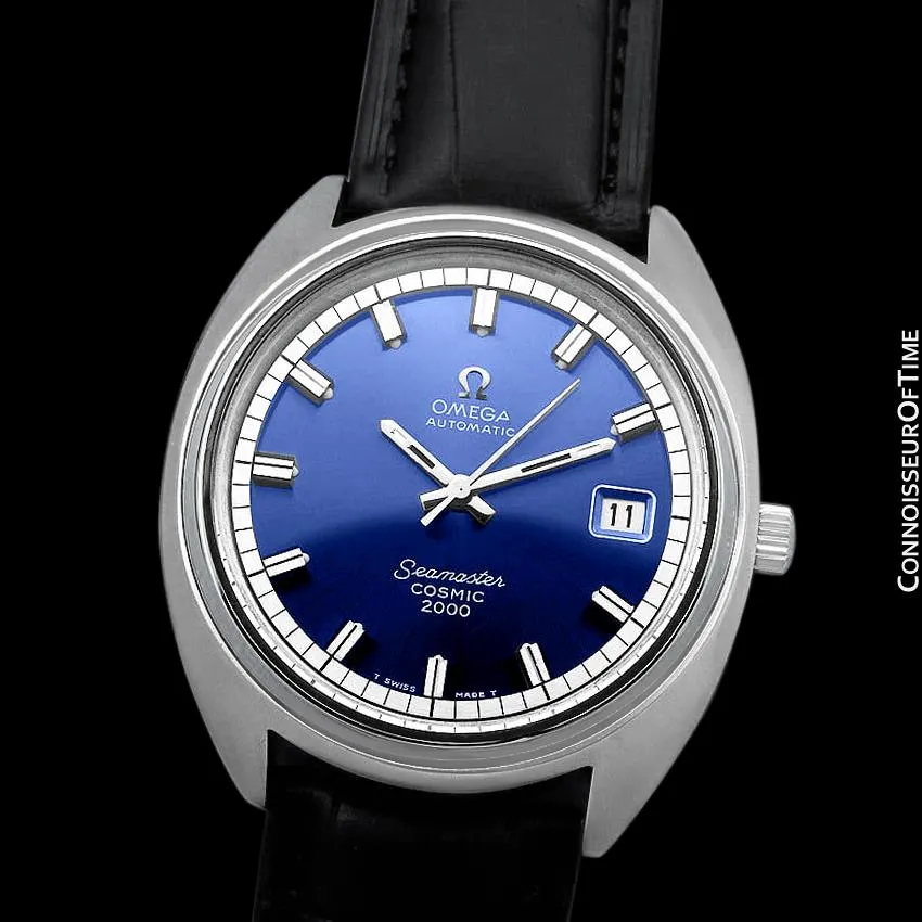 1970's Omega Seamaster Cosmic 2000 Vintage Retro Mens Dive Watch, Date - Stainless Steel