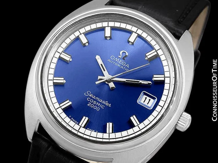 1970's Omega Seamaster Cosmic 2000 Vintage Retro Mens Dive Watch, Date - Stainless Steel