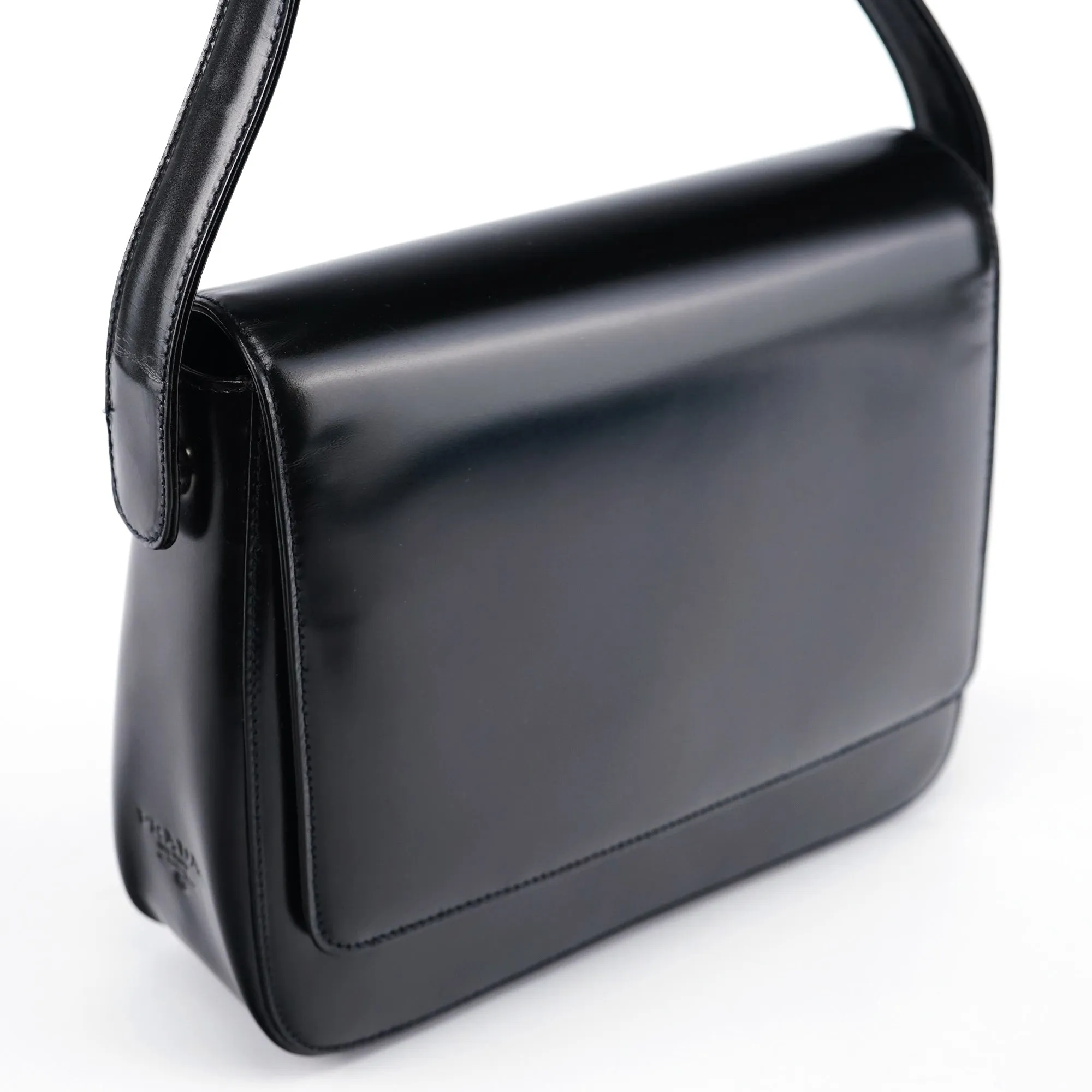 1995 Black Spazzolato Swivel Shoulder Bag