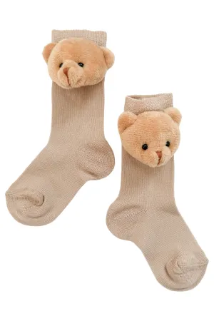 3D Teddy Knee High Socks