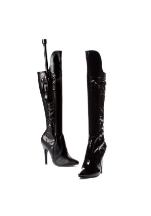 5 Heel Knee Boot With Whip