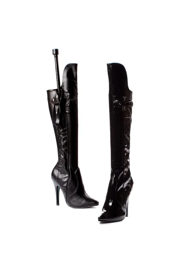 5 Heel Knee Boot With Whip