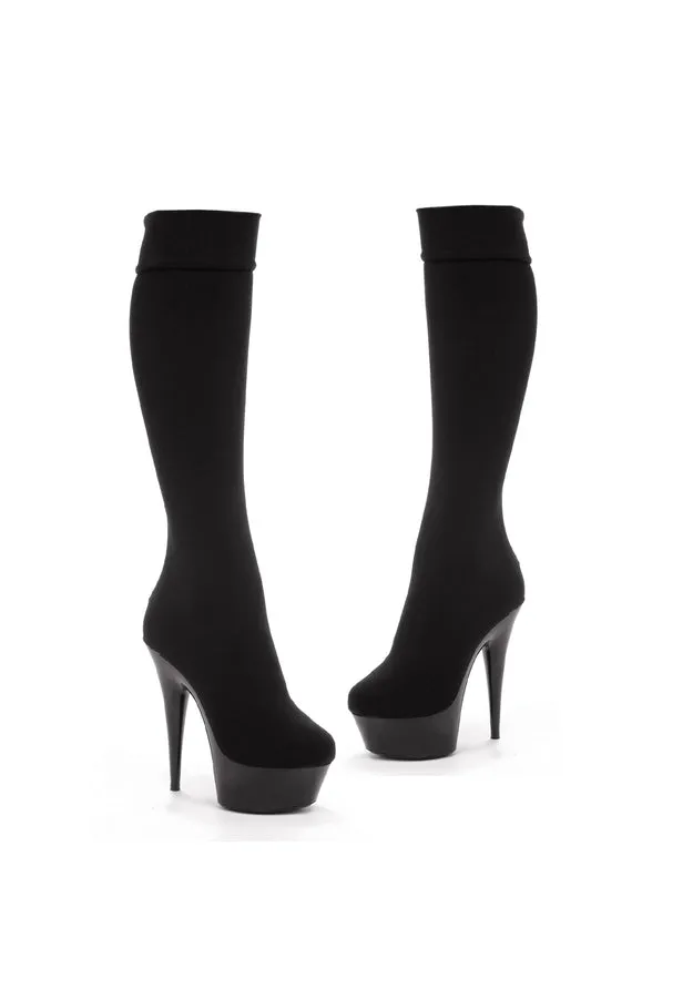 6 Pointed Stilitto Lycra Knee High Boot