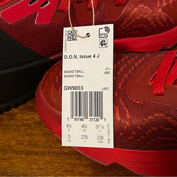 Adidas Don Issue # 4 Basketball Shoes GW9003 Red Kids Unisex Sz 5 Wmns S 6.5 NEW