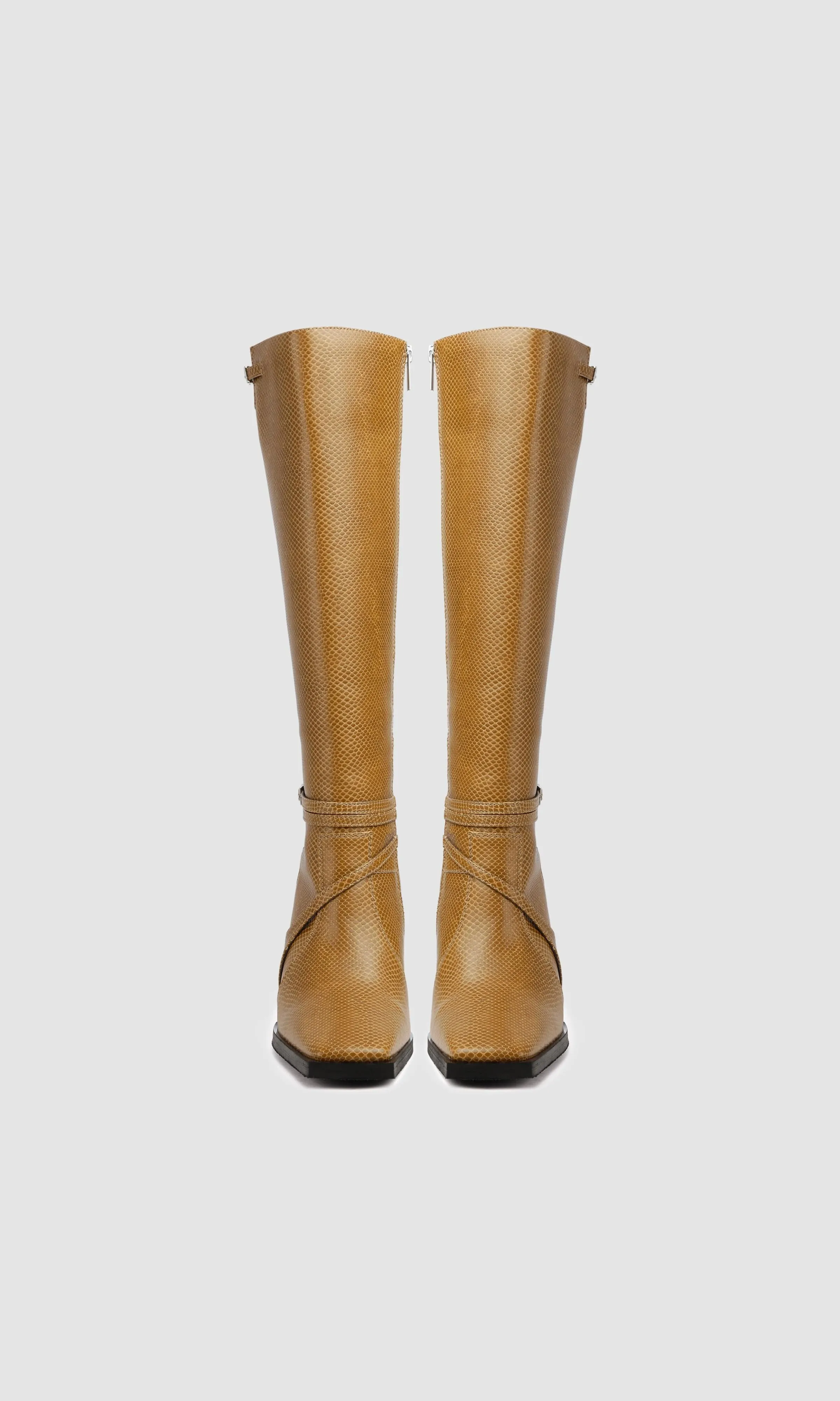Alicia Vegan Apple Leather Knee Boots | Hazel