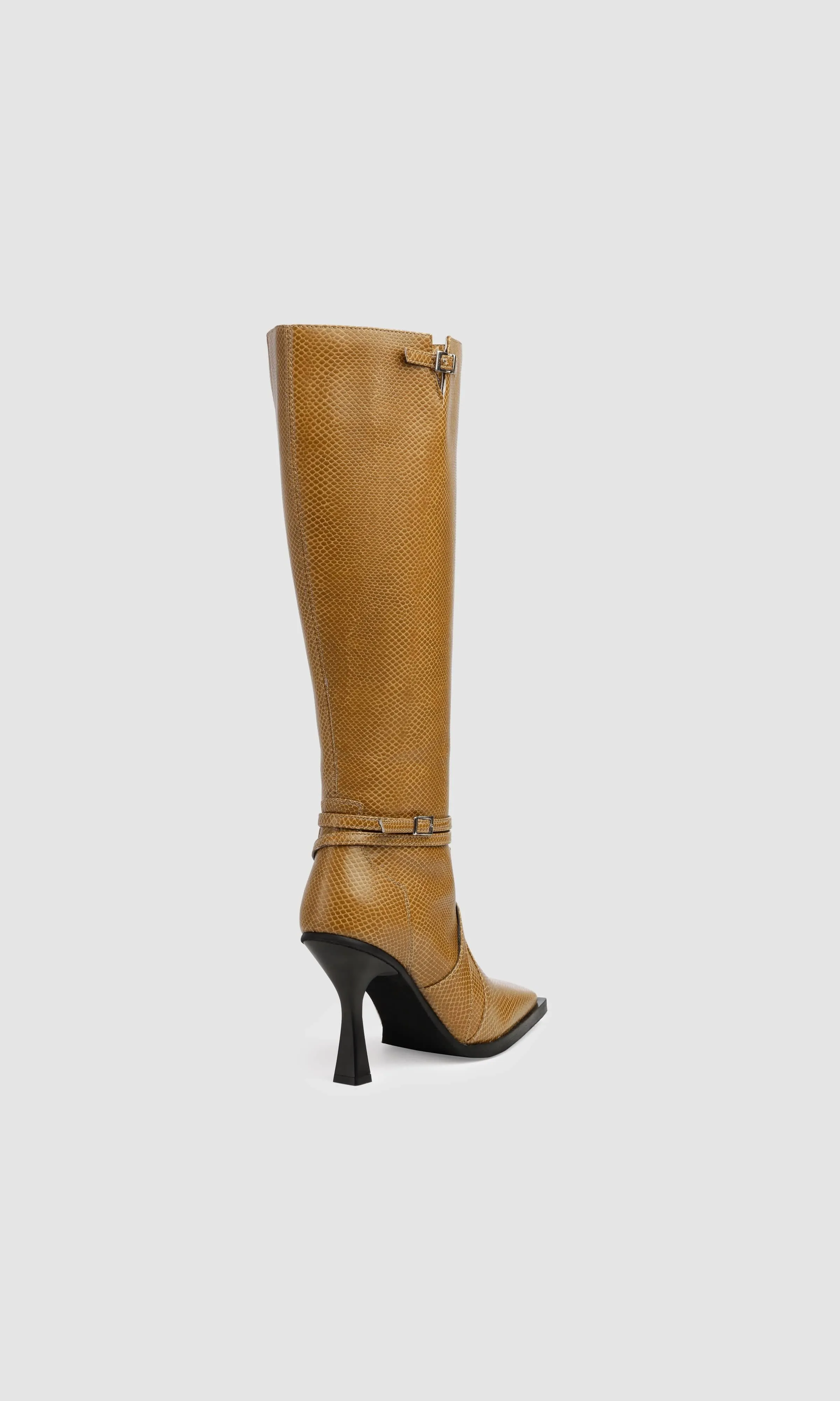 Alicia Vegan Apple Leather Knee Boots | Hazel