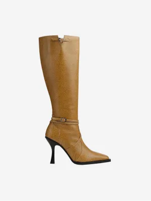 Alicia Vegan Apple Leather Knee Boots | Hazel