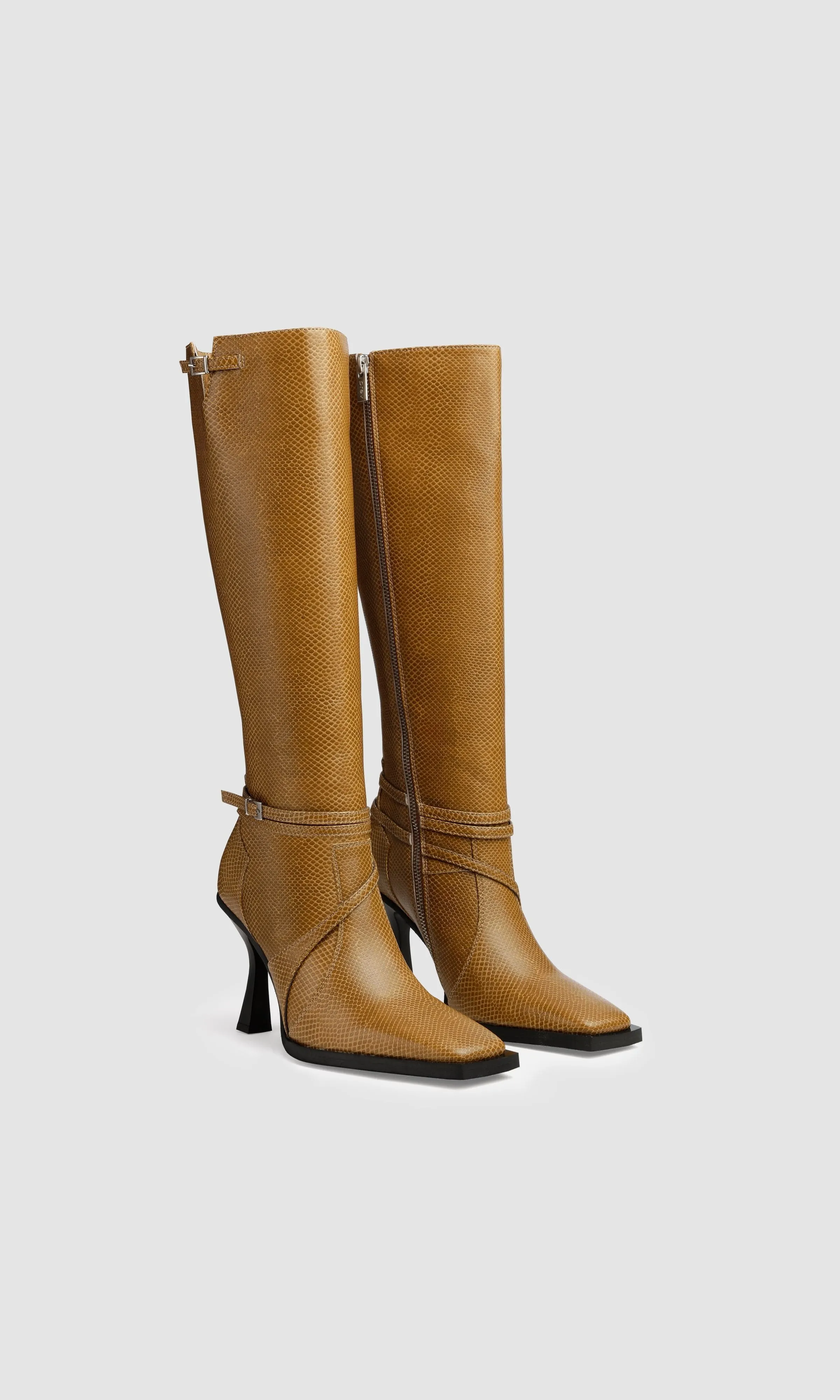Alicia Vegan Apple Leather Knee Boots | Hazel
