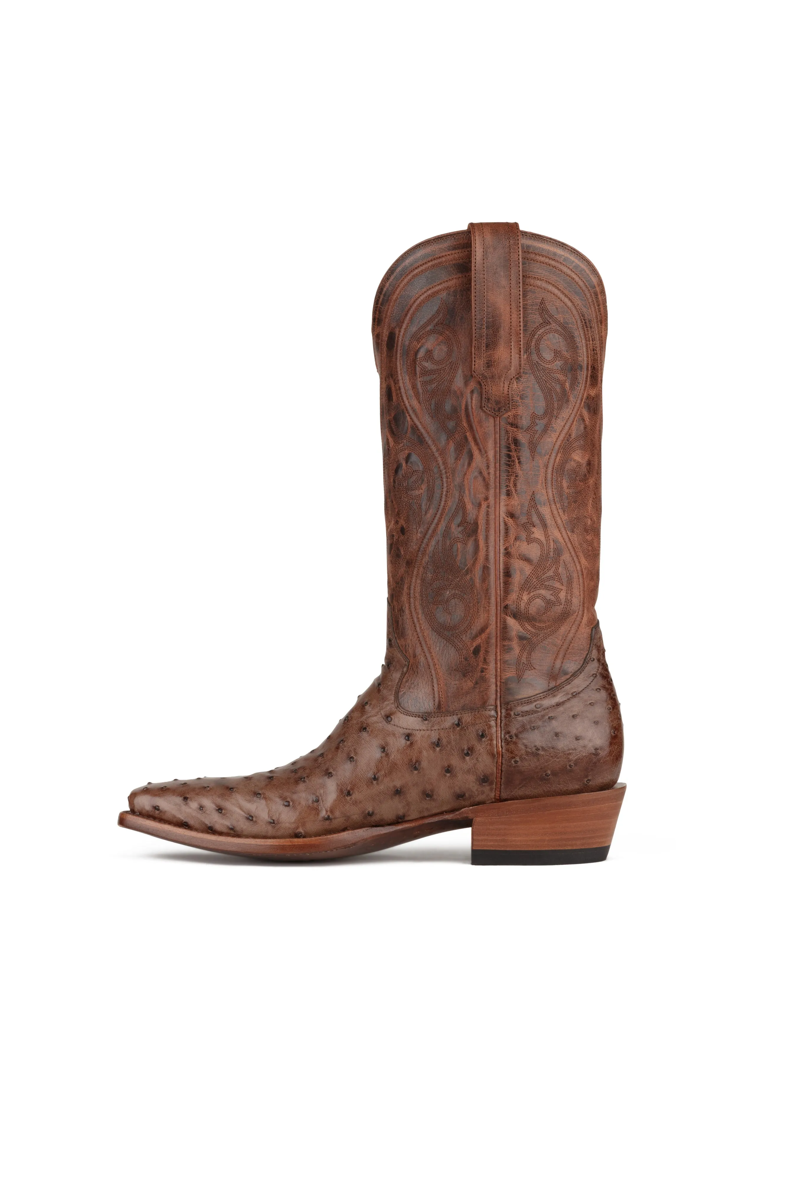 Allens Brand - Adam Full Quill Ostrich - Cutter Toe - Brusciato