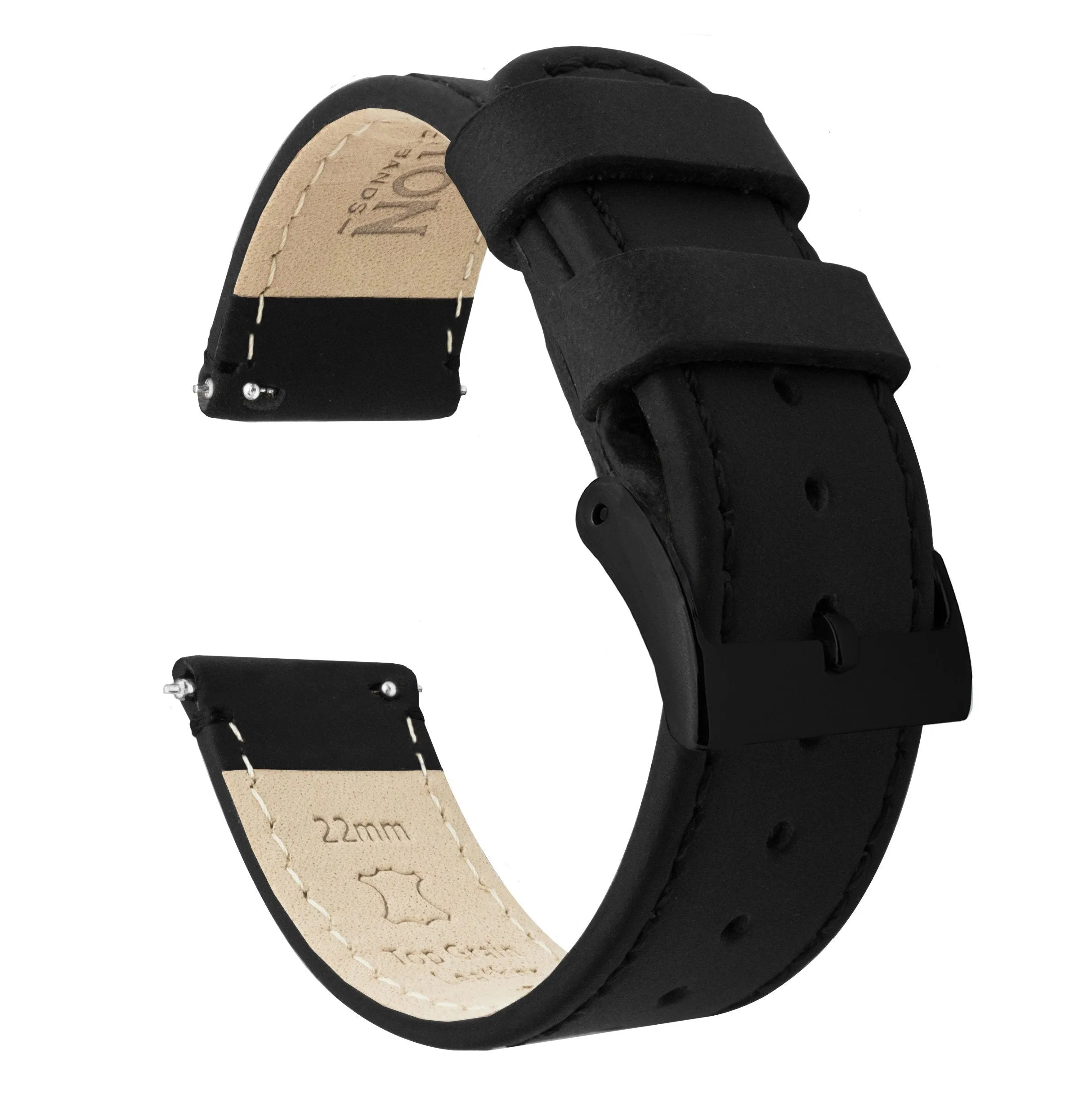Amazfit Bip Black Leather Stitching Watch Band
