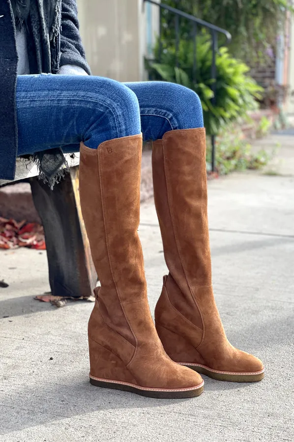 Andora Knee High Wedge Boot - Hazelwood Suede