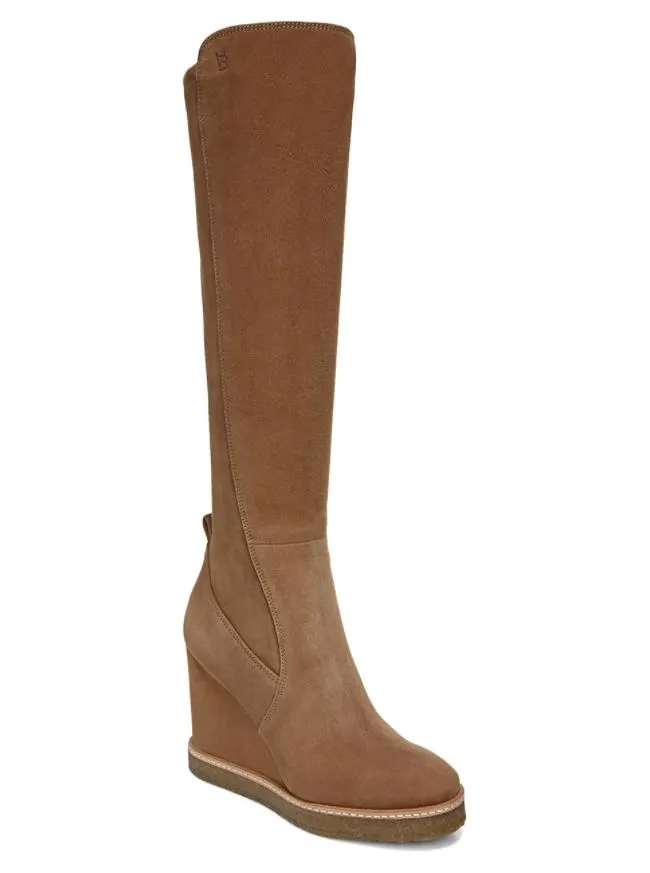 Andora Knee High Wedge Boot - Hazelwood Suede