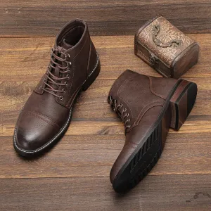 Andrew | Vintage Cap-Toe Classic Derby Boots for Men