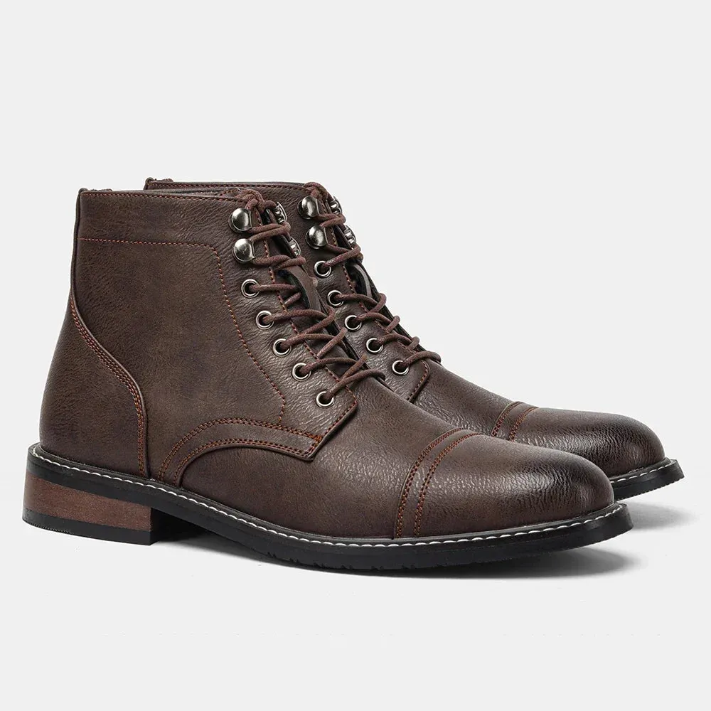 Andrew | Vintage Cap-Toe Classic Derby Boots for Men