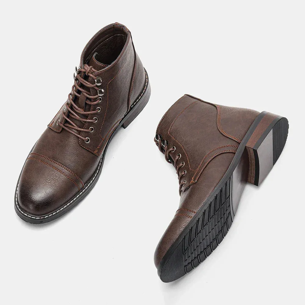 Andrew | Vintage Cap-Toe Classic Derby Boots for Men