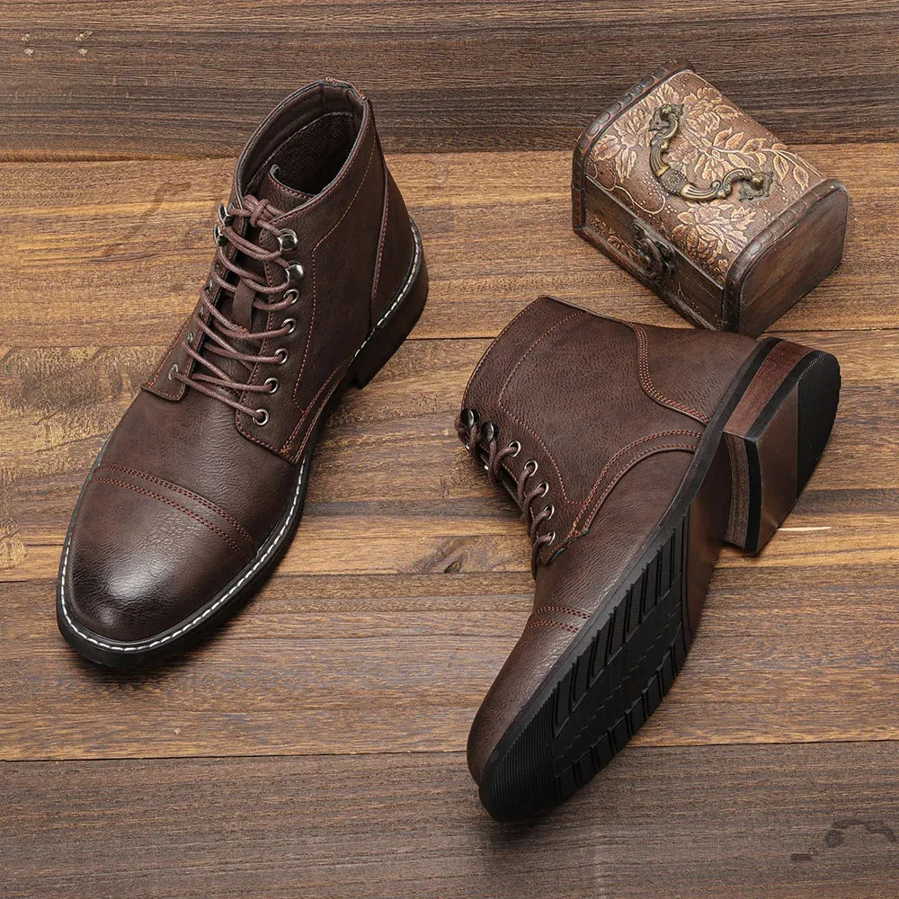 Andrew | Vintage Cap-Toe Classic Derby Boots for Men