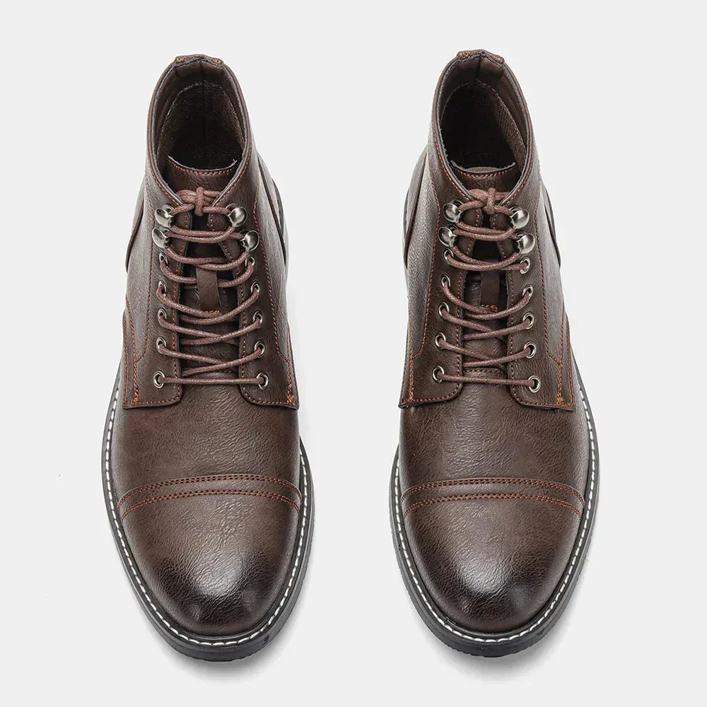 Andrew | Vintage Cap-Toe Classic Derby Boots for Men