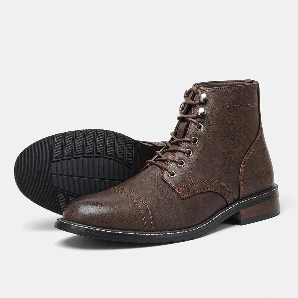 Andrew | Vintage Cap-Toe Classic Derby Boots for Men