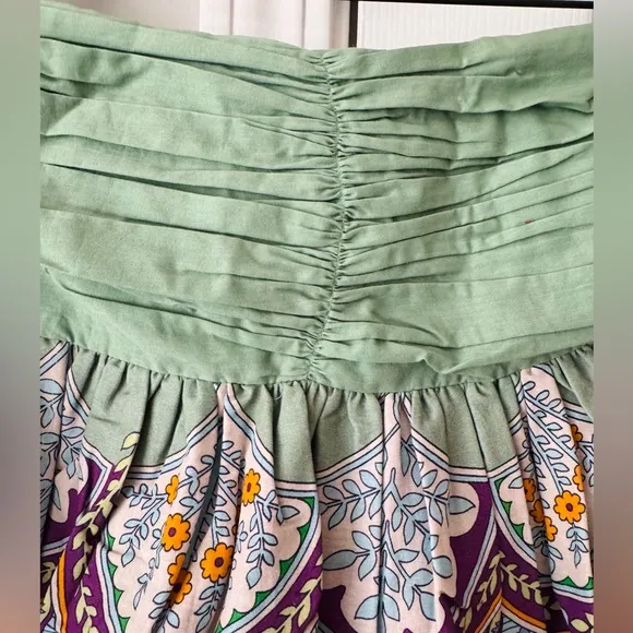 Anthropologie Let Me Be Tiered Printed Mini Skirt
