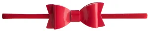 Baby Bling Patent Leather Skinny Bow Tie Headband-Cherry
