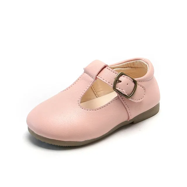 Baby Girls Shoes Cute Bow Patent Leather Princess Shoes Solid Color Kids Gilrs Dancing Shoes First Walkers SMG104