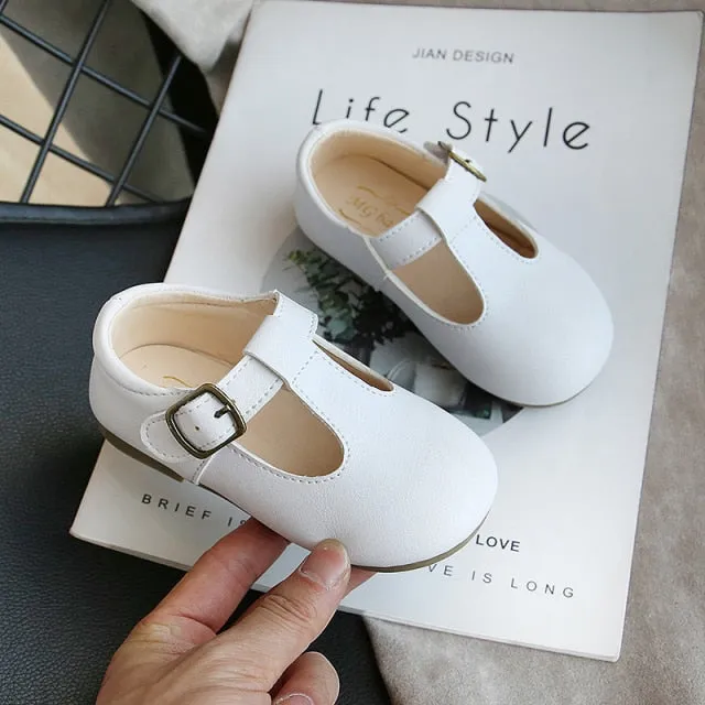 Baby Girls Shoes Cute Bow Patent Leather Princess Shoes Solid Color Kids Gilrs Dancing Shoes First Walkers SMG104