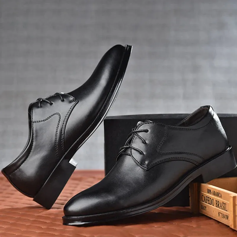 Beatty | Men's Black Leather Oxford Dress Shoes - Ideal for Weddings, Office, and Business Events