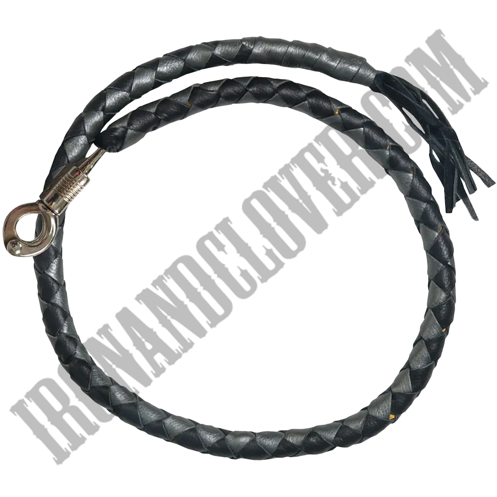 Black & Silver Leather Get Back Whip