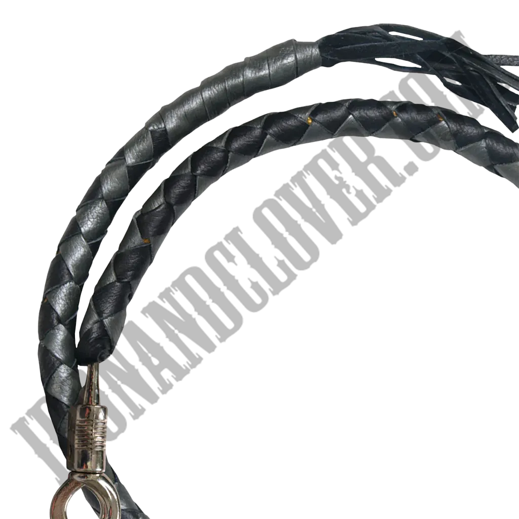 Black & Silver Leather Get Back Whip