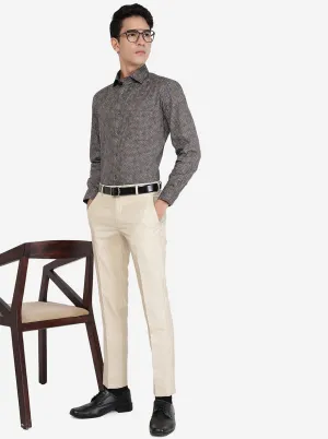 Black Printed Slim fit Formal Shirt | Greenfibre