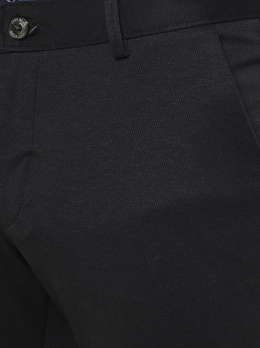 Black Solid Slim Fit Club Wear Trouser | JB Studio