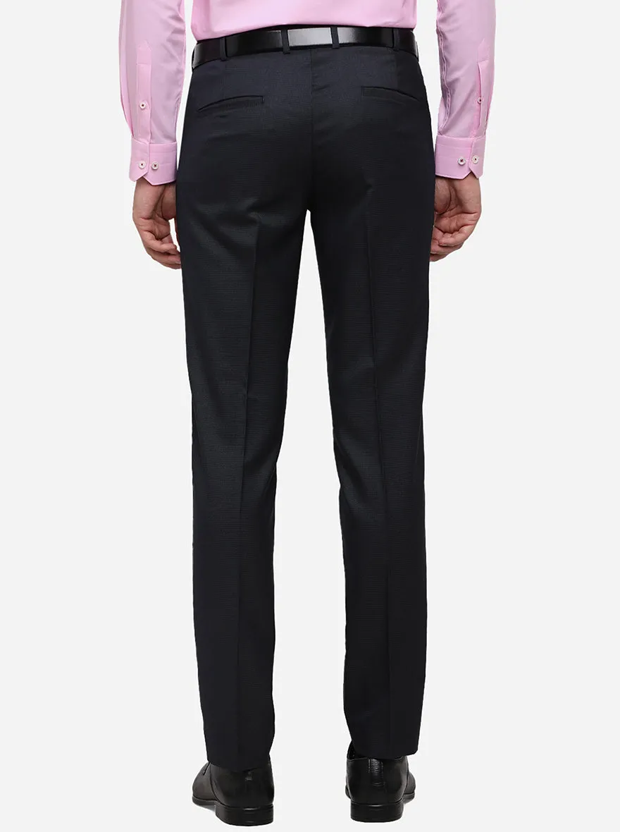 Black Solid Super Slim Fit Formal Trouser | Greenfibre