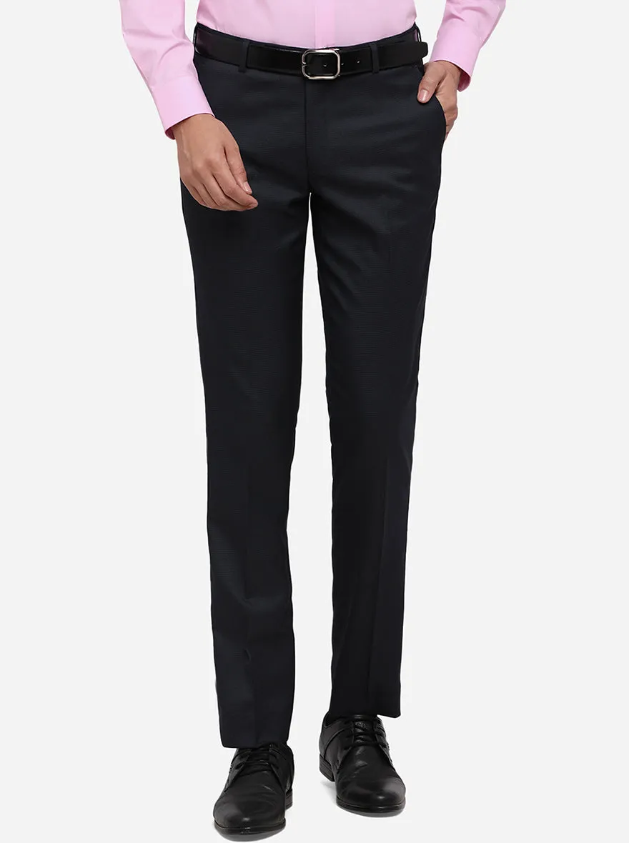 Black Solid Super Slim Fit Formal Trouser | Greenfibre