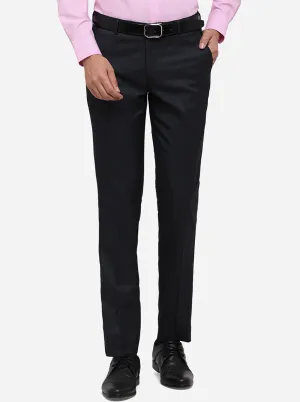 Black Solid Super Slim Fit Formal Trouser | Greenfibre