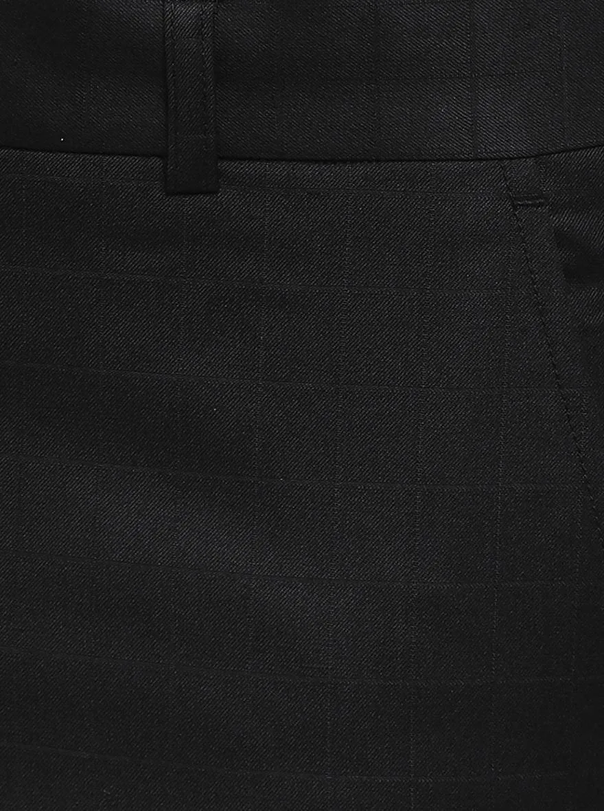 Black Solid Super Slim Fit Formal Trouser | Greenfibre