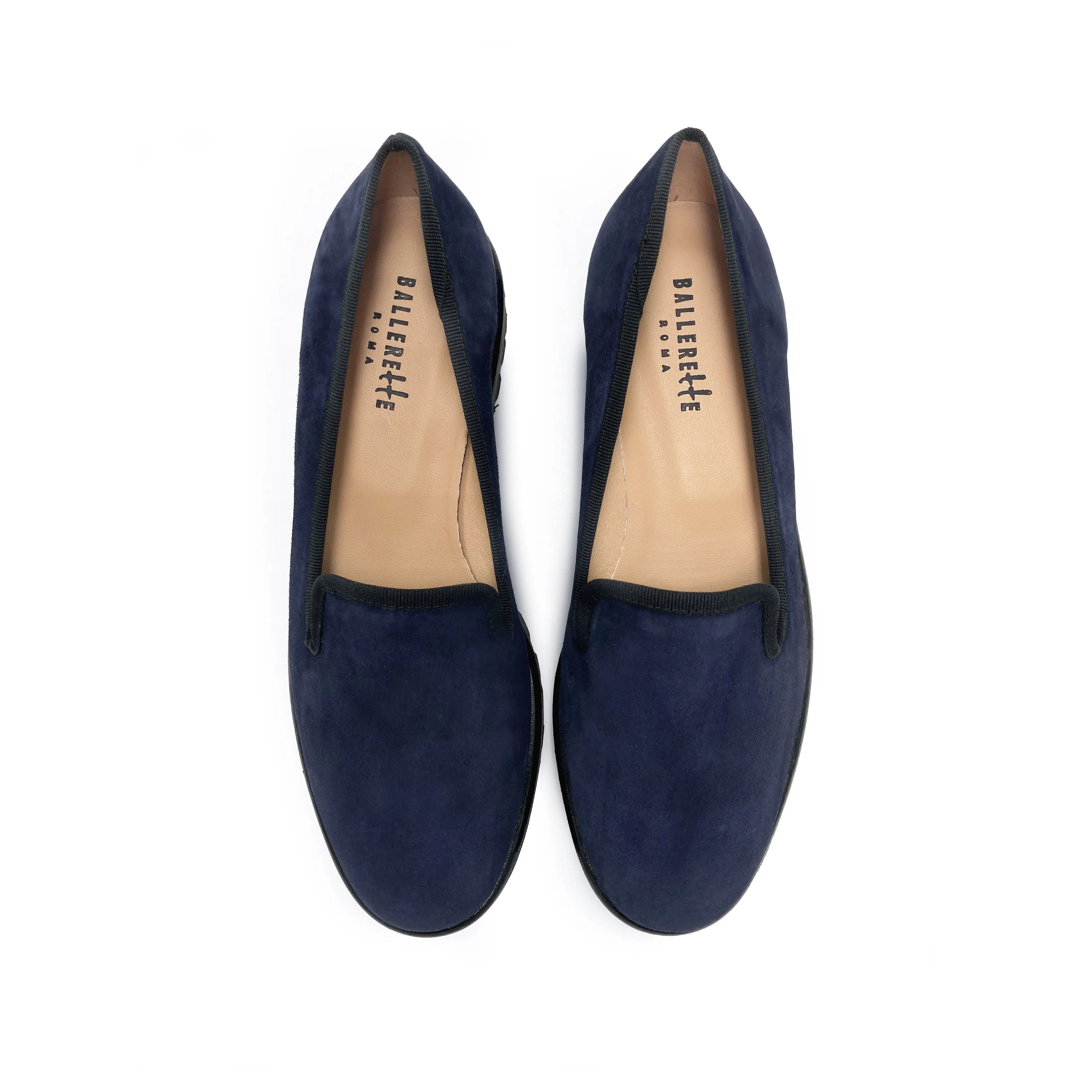 Blue suede platform women moccasins