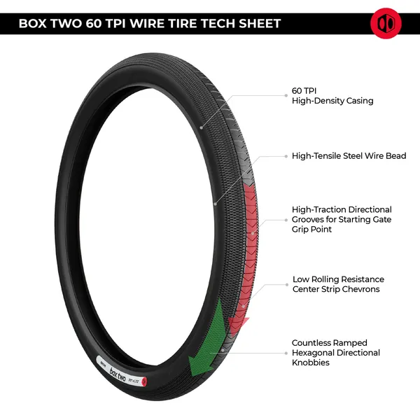 Box Two Wire Bead BMX Race Tyre