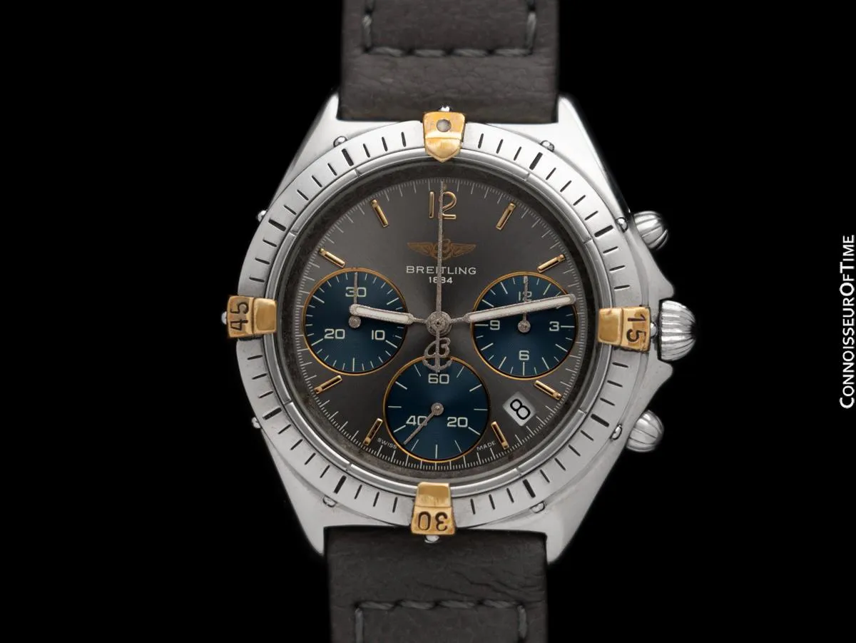 Breitling Windrider Chrono Sextant Mens Midsize Chronograph Watch, Stainless Steel & 18K Gold - B55045