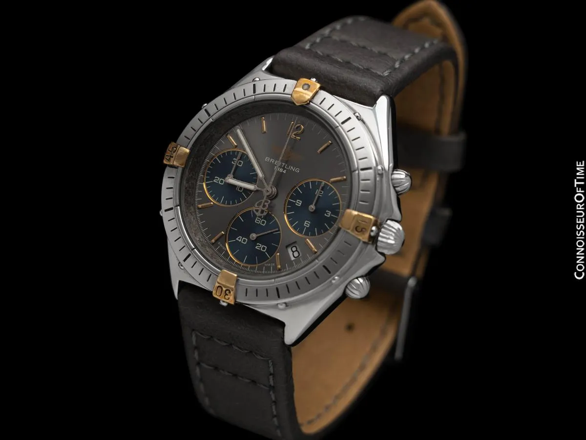 Breitling Windrider Chrono Sextant Mens Midsize Chronograph Watch, Stainless Steel & 18K Gold - B55045