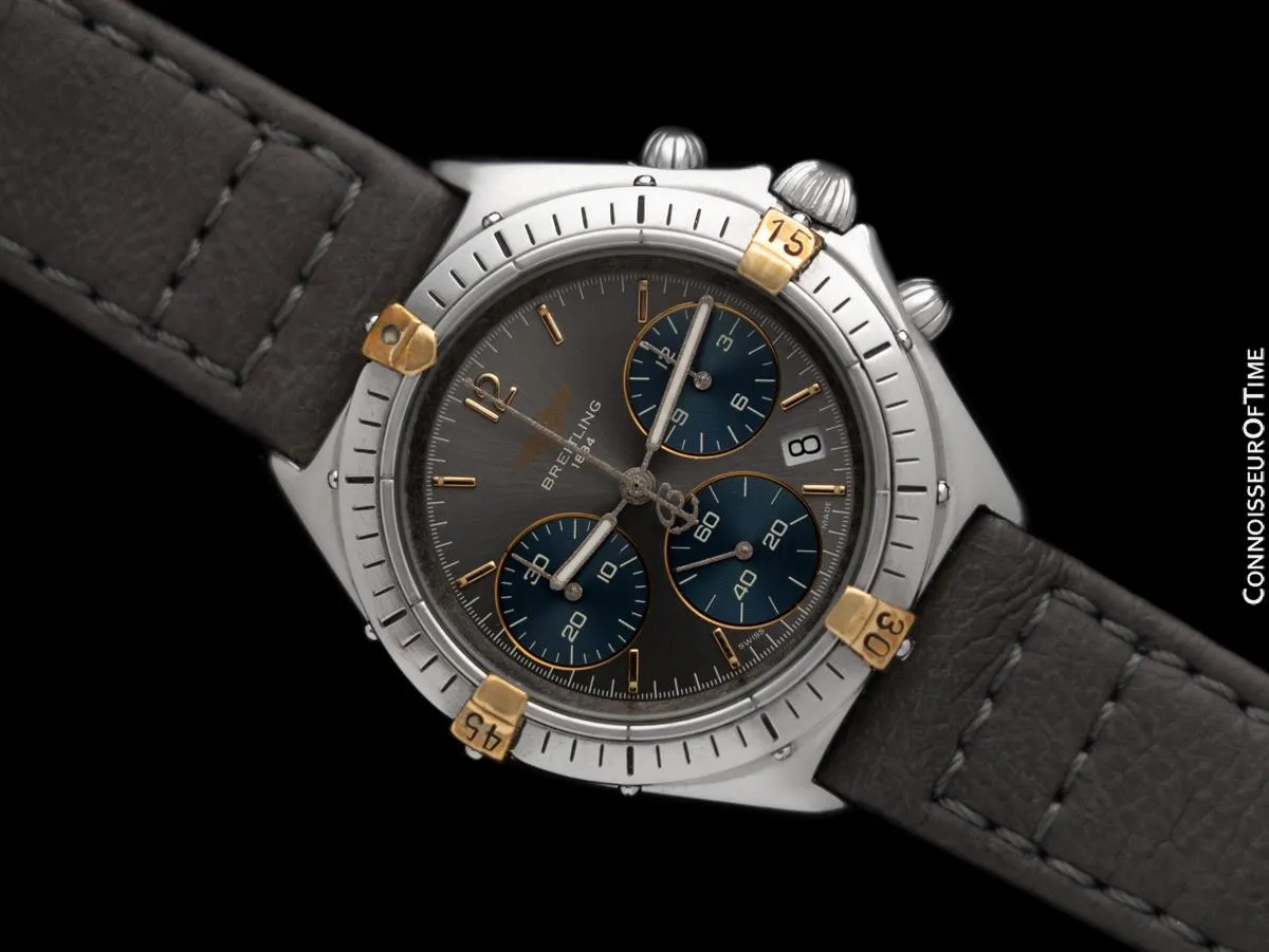 Breitling Windrider Chrono Sextant Mens Midsize Chronograph Watch, Stainless Steel & 18K Gold - B55045