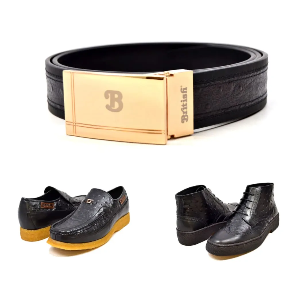 British Walkers Matching Belt Only For Harlem Men’s Ostrich Leather