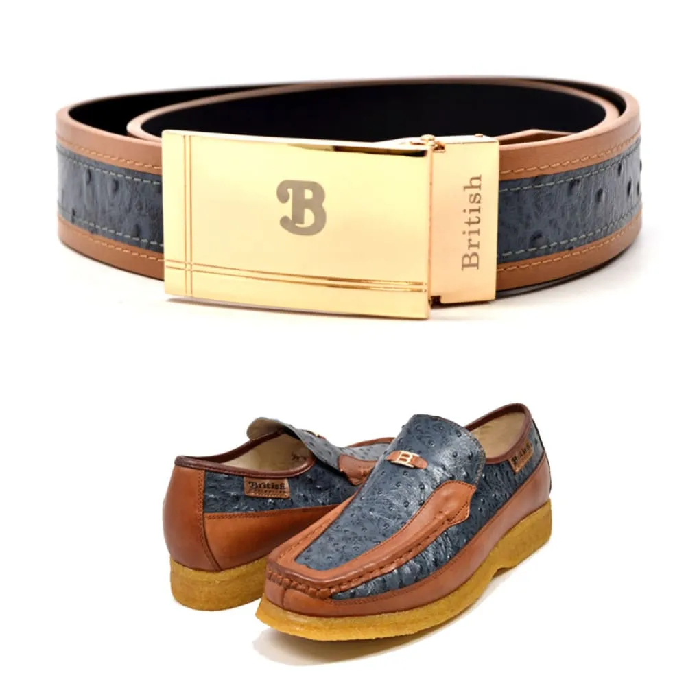 British Walkers Matching Belt Only For Harlem Men’s Ostrich Leather