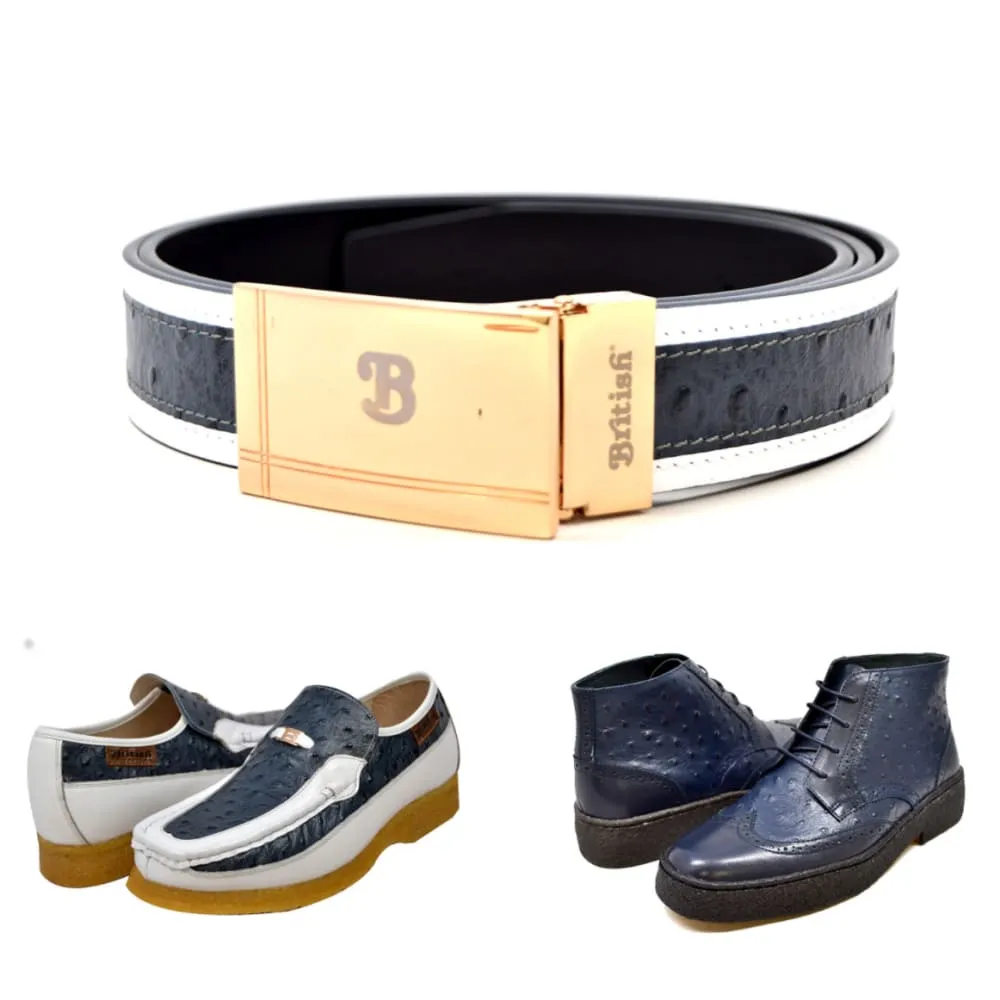 British Walkers Matching Belt Only For Harlem Men’s Ostrich Leather