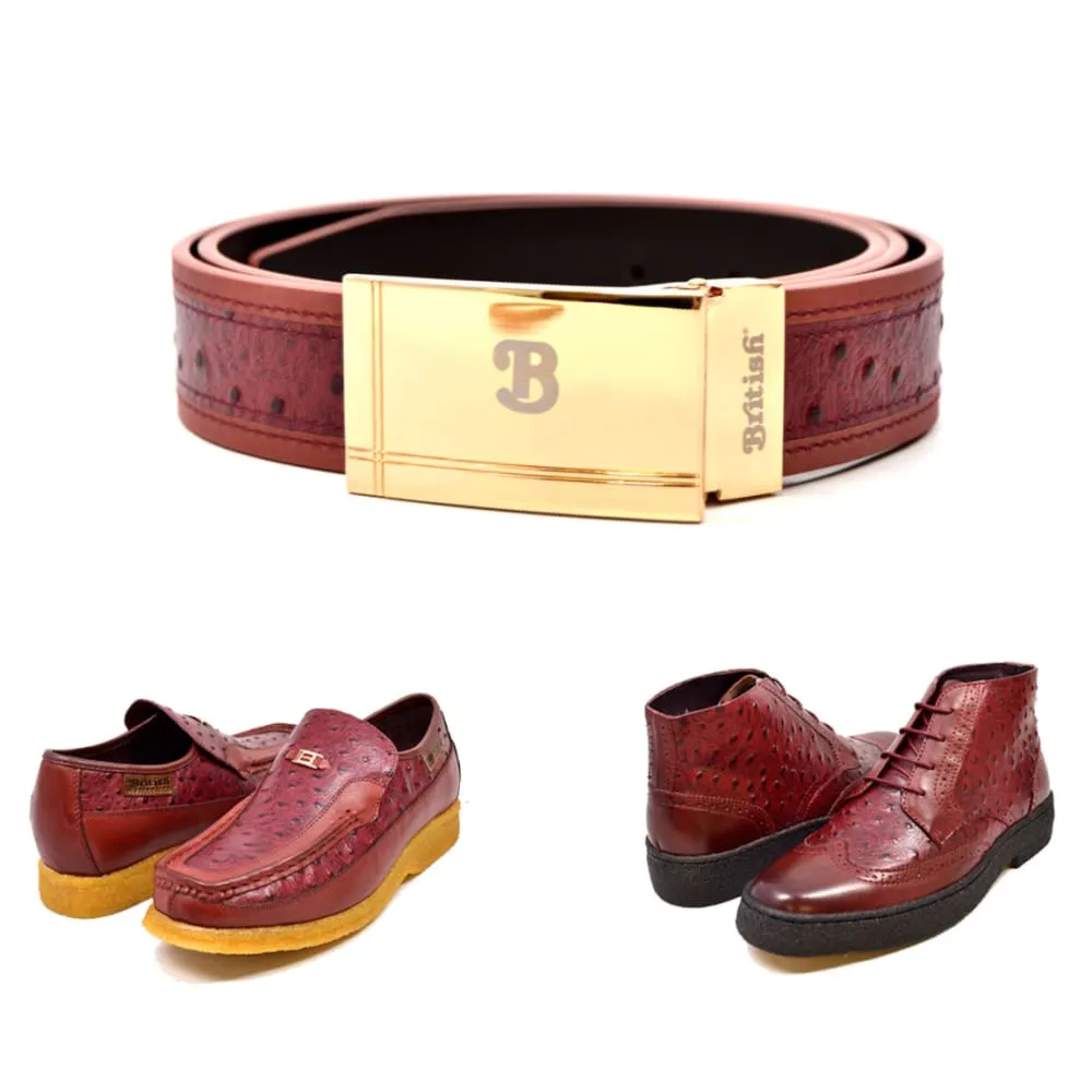 British Walkers Matching Belt Only For Harlem Men’s Ostrich Leather
